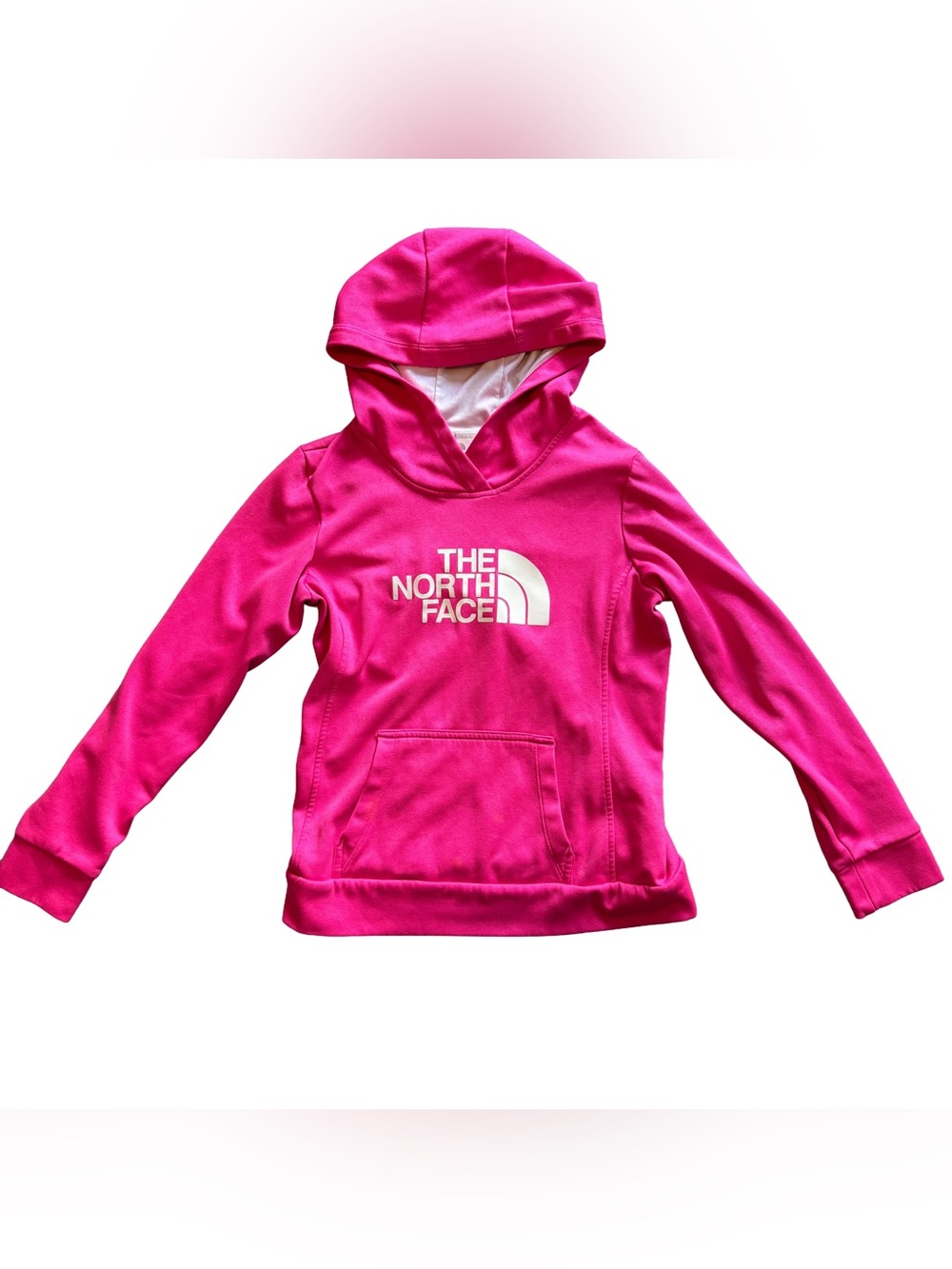 The North Face Womens Fave Half Dome Pullover Hoodie Medium Pink A6S1 w/ Stains